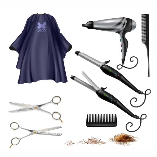 طرح وکتور لوگو آرایشگاه - قیچی - مو - ریش - سیبیل 1 barbershop hairdresser tools accessories 2 1 طرح وکتور لوگو آرایشگاه - قیچی - مو - ریش - سیبیل