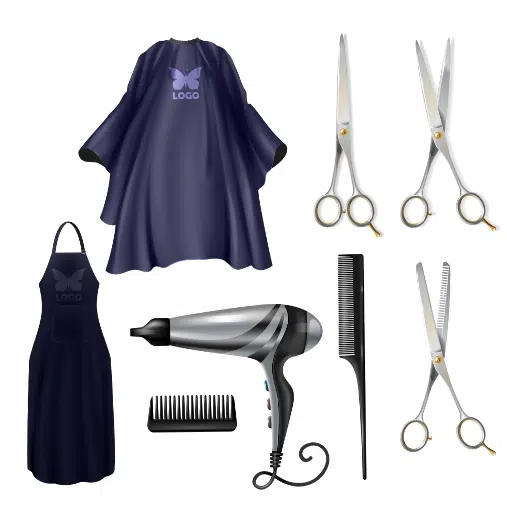 barbershop hairdressers tools realistic vector set isolated white background 1 ست وکتور تتو فشن