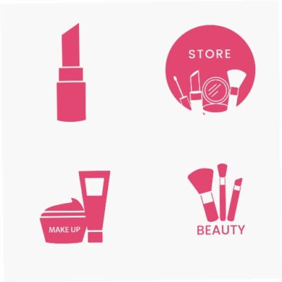 وکتور و آیکون لوگو آرایشگاه - رژ لب سایه کرم