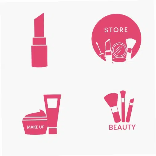 beauty cosmetics icon set 1 وکتور و آیکون لوگو آرایشگاه - رژ لب سایه کرم