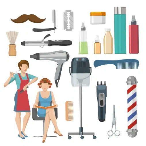 beauty salon decorative elements set 1 ست وکتور تتو فشن