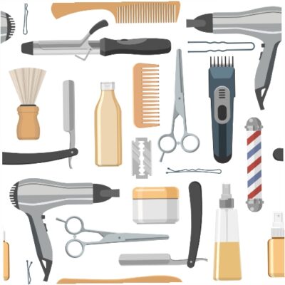 طرح وکتور سالن زیبایی - لوازم آرایشگاه