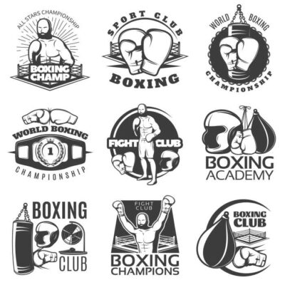 طرح وکتور لوگو بوکس سیاه - نمادهای کلوب و مسابقات قهرمانی