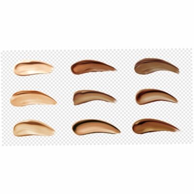 طرح وکتور پایه رنگ کرم پودر - نمونه رنگ های آرایش