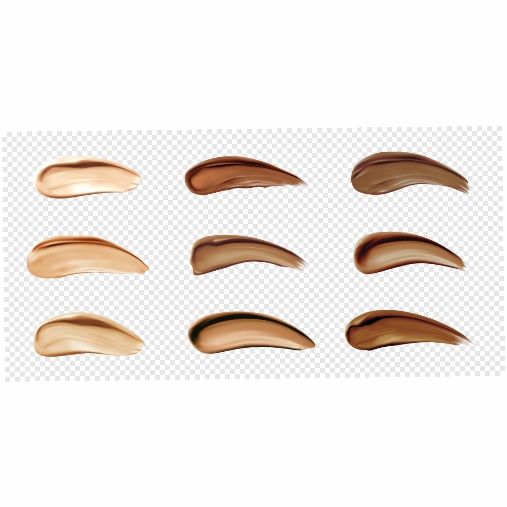 cosmetic foundation swatches smears 1 طرح نمونه رنگ سایه چشم - پودر خشک - پوست - براش