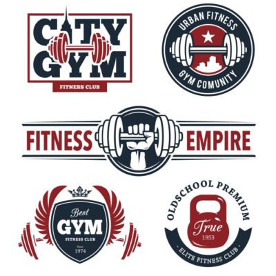 طرح وکتور ست نمادهای فیتنس