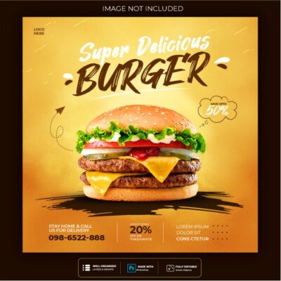 طرح بنر غذا - رسانه اجتماعی - 5