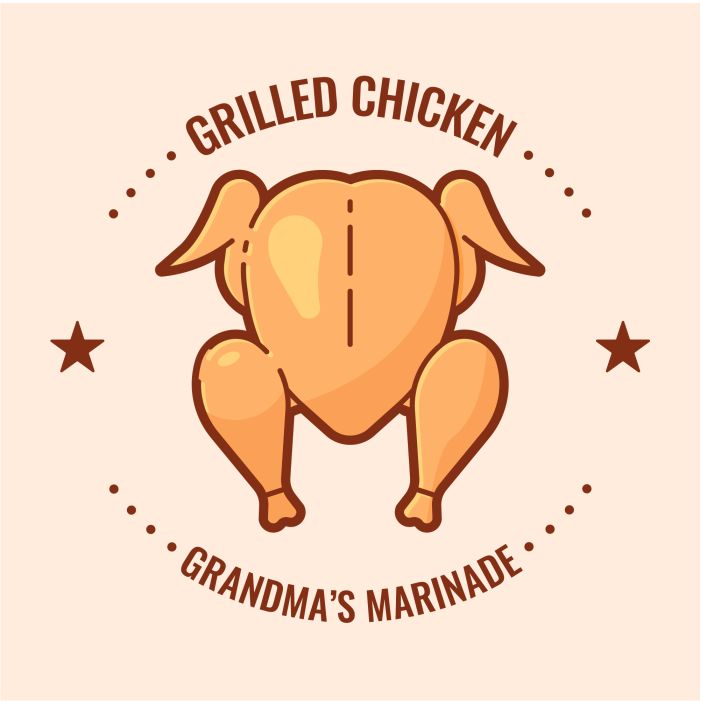 grilled chicken logo 1 طرح لوگو مرغ کبابی