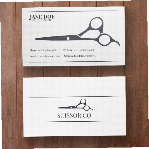 hairdresser business card 1 طرح وکتور 4 تایی آرایشگاه - لوگو باربر شاپ و بیوتی سالن