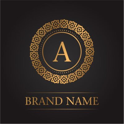 لوگو لوکس طلایی - قالب - مونوگرام
