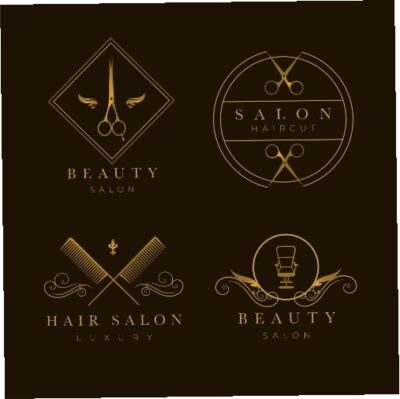 طرح وکتور 4 آرم آرایشگاه - لوگو دایره آرایشگاه - لوگو لاکچری آرایشگاه مردانه