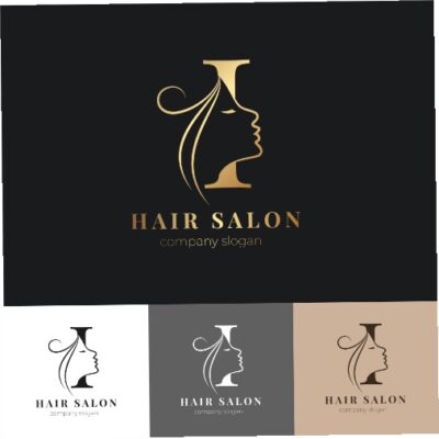 طرح وکتور آرایشگاه زنانه با حرف I لاتین