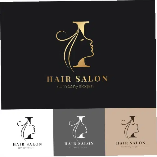 luxury hair salon logo set 1 وکتور