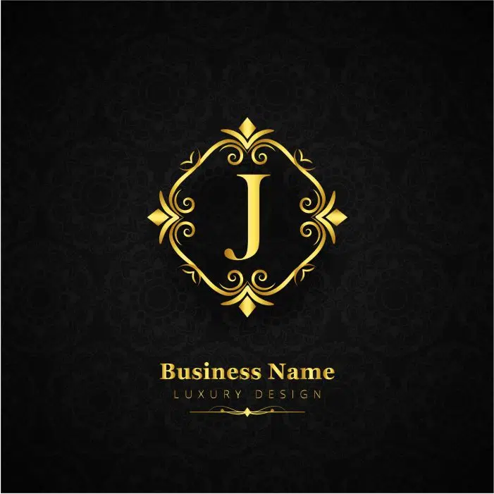luxury letter j logo 1 طرح وکتور حروف الفبای گل رز