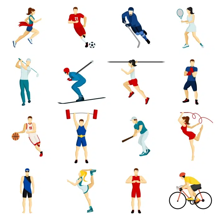 people sport icon set 1 رمز ارز - طلایی - نقره - با - بیت کوین - لایت کوین - اتریوم - نماد - پس زمینه سفید