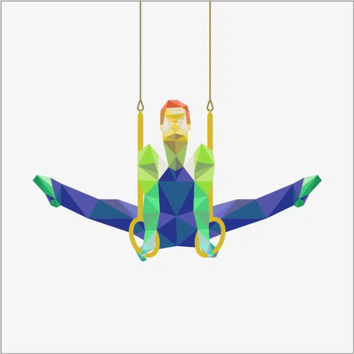 polygonal gymnastic rings 1 طرح وکتور شبح های ژیمناست - تمرین ژست ها