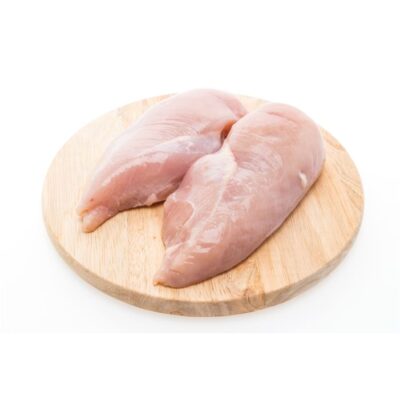 عکس تخته خام چوبی -برش سینه مرغ تازه