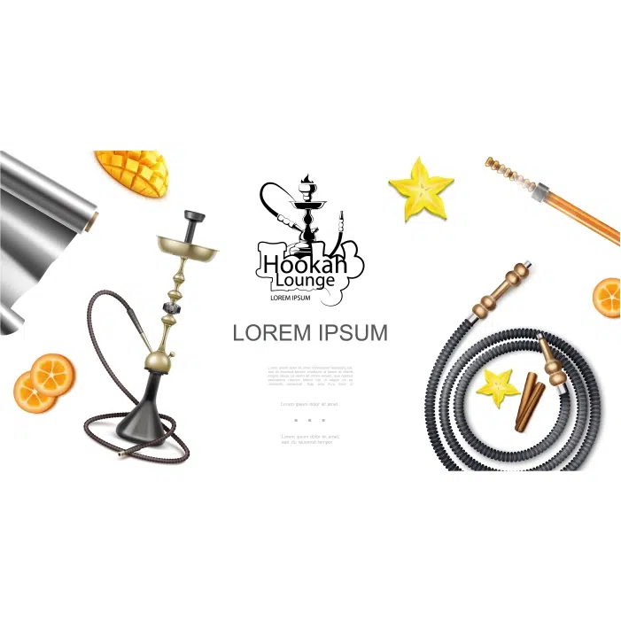 realistic hookah lounge elements template with shisha hookah pipes coals foil orange slices star anise 1 طرح وکتور شبح های ژیمناست - تمرین ژست ها