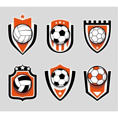 ست لوگو توپ فوتبال رنگی