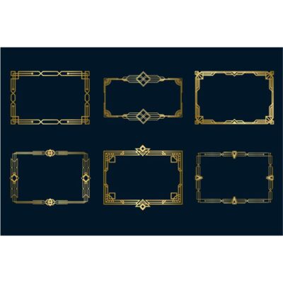 ست وکتور قاب متنوع طلایی