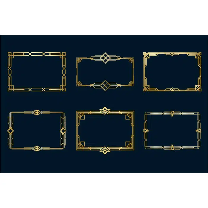 ست وکتور قاب متنوع طلایی 1 various vintage golden frames set 1 ست وکتور قاب متنوع طلایی