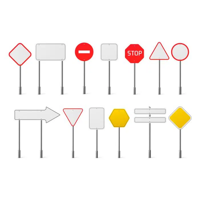 vector set of blank traffic road signs 1 ست وکتور علائم راهنمایی و رانندگی