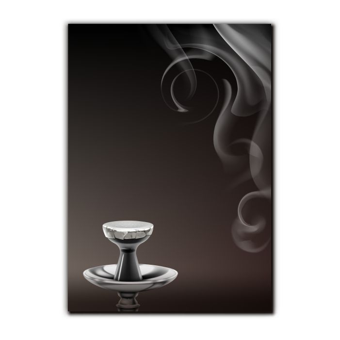 vector shisha menu card with hookah stem ceramic bowl steam top view isolated white background 1