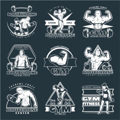 ست لوگو بدنسازی سفید