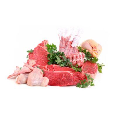 تصویر با کیفیت محصولات پروتئینی - گوشت گوسفند - ران مرغ - ششلیک