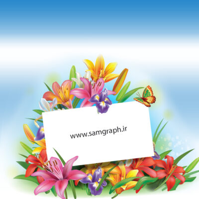 کادر گل برای کارت پستال