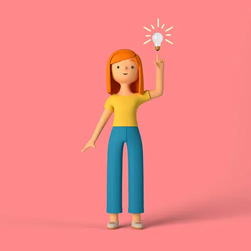 3d girl character having idea 1 کاراکتر