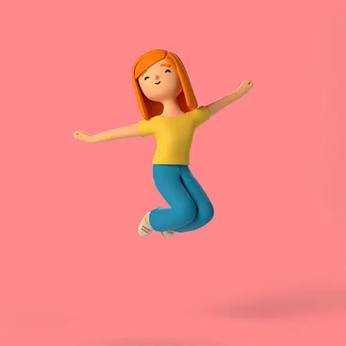 کاراکتر سه بعدی خانم در حال خوشحالی و پریدن به آسمان 1 3d girl character jumping air 1 کاراکتر