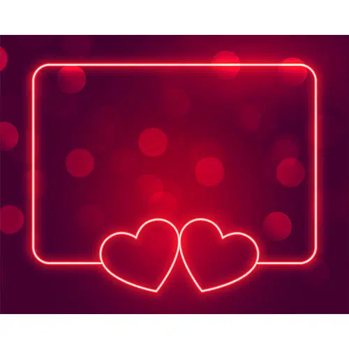 Beautiful neon hearts frame with text space 1 مجموعه-گوشه-حاشیه-تصویرسازی-زینتی-قاب-تک رنگ-سبک
