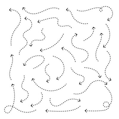 مجموعه ست فلش ها در جهات پیچ در پیچ مختلف