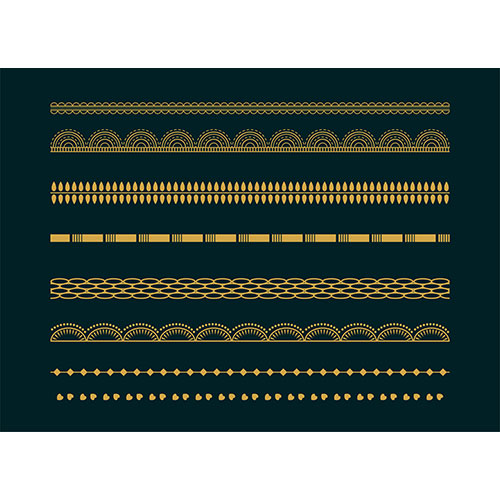Decorative ethnic boho borders pattern design set 1 ست