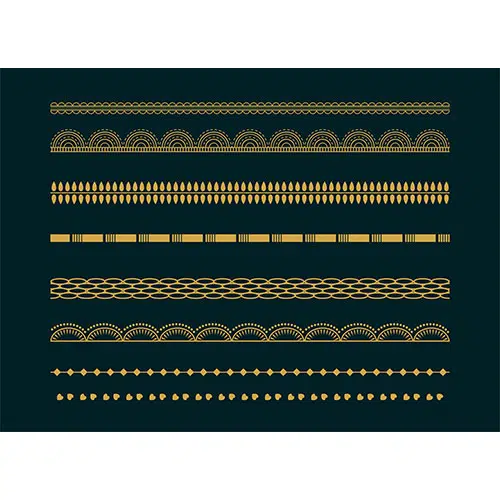 Decorative ethnic boho borders pattern design set 1 طرح