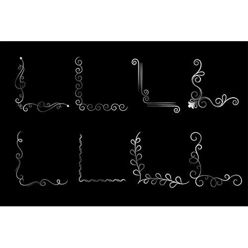 Floral ornamental corners frame collection design 1 مجموعه-گوشه-حاشیه-تصویرسازی-زینتی-قاب-تک رنگ-سبک