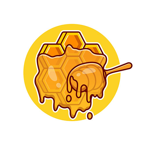 Honey comb cartoon vector icon illustration food nature icon concept isolated premium vector flat cartoon style 1