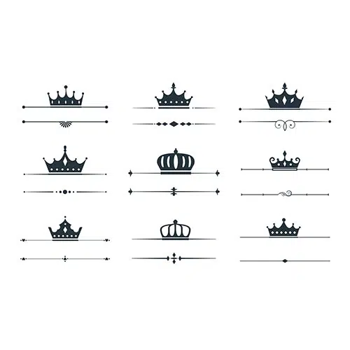 ست و مجموعه تاج با خطوط جدا کننده 1 Set crown loqotype border design 1 ست