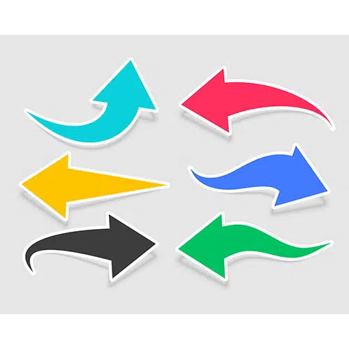 Six arrow stickers different colors 1 وکتور آشپز
