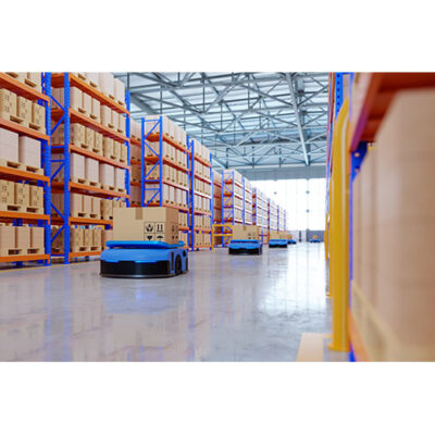 تصویر با کیفیت انبار محصولات و لیفتراک