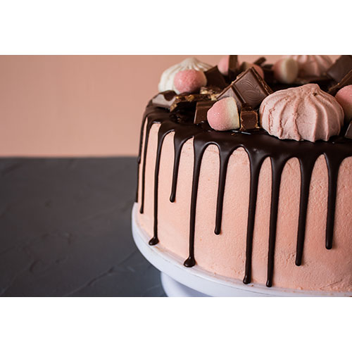 biscuit cake with chocolate drips 1