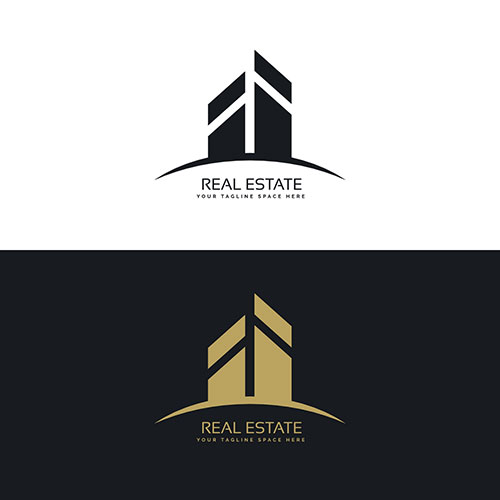 black gold real estate logo 1 طرح حروف الفبای لاتین هنری پاپ فانتزی