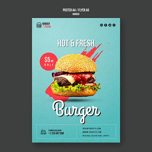 burger concept poster template 2 1 تصویر