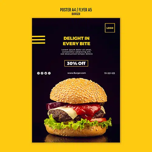 burger flyer template 1 تصویر