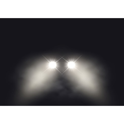 car headlights foggy atmosphere design 1