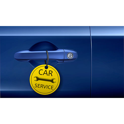 car service ad banner door handle with yellow tag 1 وکتور اسلیمی