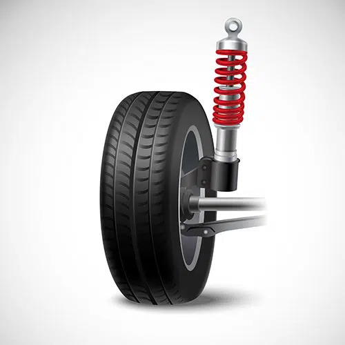 car suspension realistic icon with wheel tire shock absorber 1 رمز ارز - طلایی - نقره - با - بیت کوین - لایت کوین - اتریوم - نماد - پس زمینه سفید