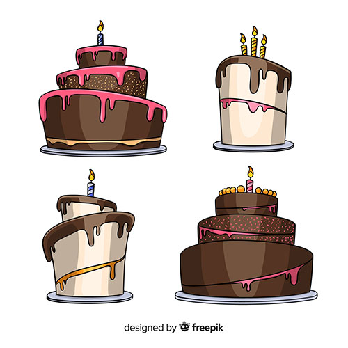 cartoon birthday cake collection 1 مجموعه-کیک-تولد-وکتور-9