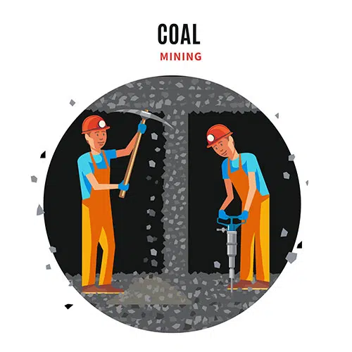 coal extraction flat template 1 وکتور